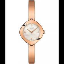 Tissot Femini-T Rose Gold Stainless Steel Pearl White Dial Quartz Watch for Ladies